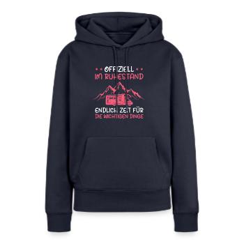 Ruhestand Rente Camping Wohnmobil Rentnerin - Frauen Premium Bio Hoodie - Navy - Vorne - Julia (174cm)