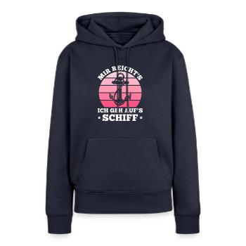 Segeln Schiff Bootsfahrerin Seglerin Kapitänin - Frauen Premium Bio Hoodie - Navy - Vorne - Julia (174cm)