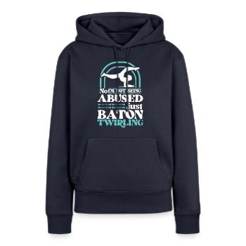 Baton Twirling - Baton Twirler - Sweat à capuche Premium bio Femme - bleu marine - Devant - Julia (174cm)