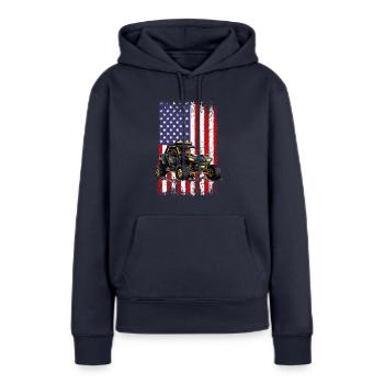 UTV SXS Racing - Sweat à capuche Premium bio Femme - bleu marine - Devant - Julia (174cm)