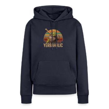 Yerba Mate argentina - Frauen Premium Bio Hoodie - Navy - Vorne - Julia (174cm)