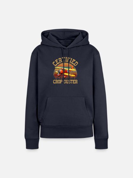 certified crop duster - Frauen Premium Bio Hoodie - Navy