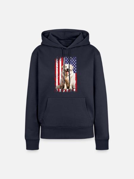 Great Pyrenees dog, - Frauen Premium Bio Hoodie - Navy