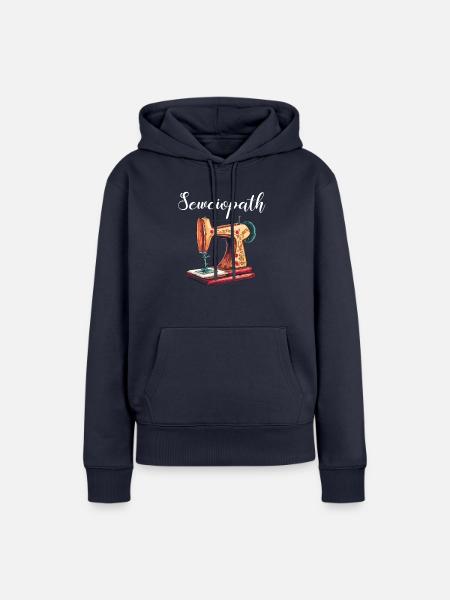 Sewciopath, Quilting sewing - Frauen Premium Bio Hoodie - Navy