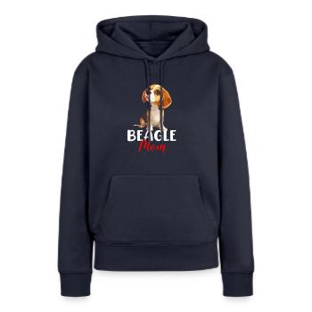beagle maman beagle - Sweat à capuche Premium bio Femme - bleu marine - Devant - Julia (174cm)