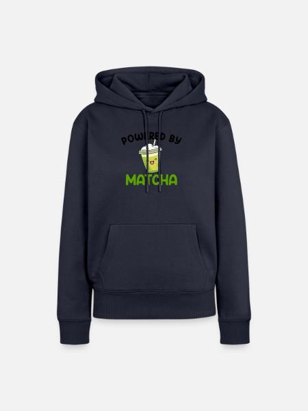 powered by matcha, matcha - Frauen Premium Bio Hoodie - Navy