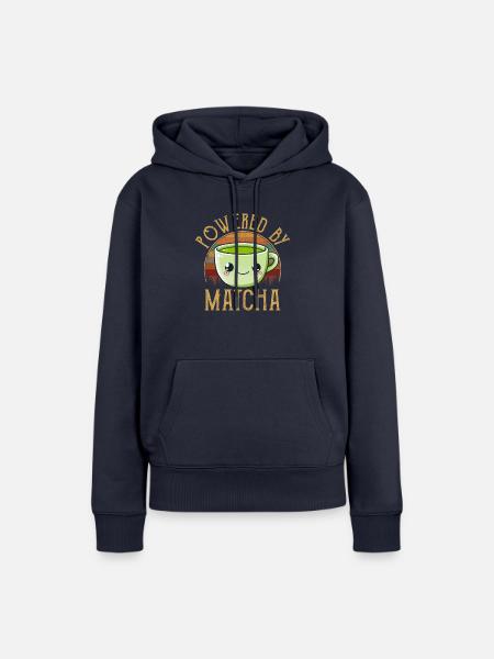 powered by matcha, matcha - Frauen Premium Bio Hoodie - Navy