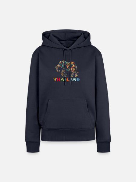 Elephant Thailand - Frauen Premium Bio Hoodie - Navy