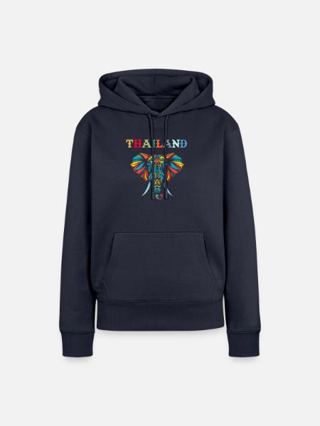 Elephant Thailand - Frauen Premium Bio Hoodie - Navy