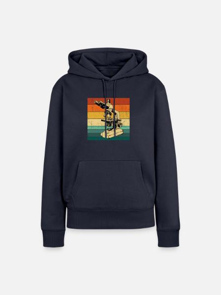 Microscopy Scientist Biologist Microscope - Frauen Premium Bio Hoodie - Navy