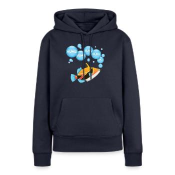 Humuhumunukunukuapua'a Hawaiianischer Riff-Drücker - Frauen Premium Bio Hoodie - Navy - Vorne - Julia (174cm)