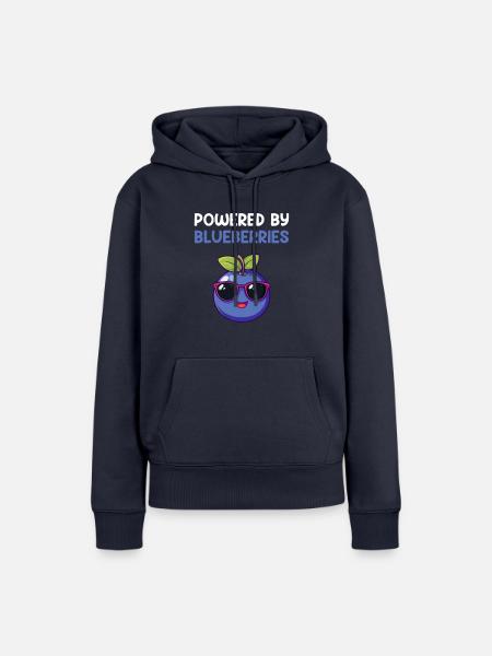 powered by blueberries, blueberry - Frauen Premium Bio Hoodie - Navy