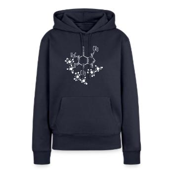 Neurones Chimie Science Tableau périodique Laboratoire - Sweat à capuche Premium bio Femme - bleu marine - Devant - Julia (174cm)