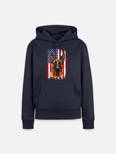Belgian Malinois - Frauen Premium Bio Hoodie - Navy