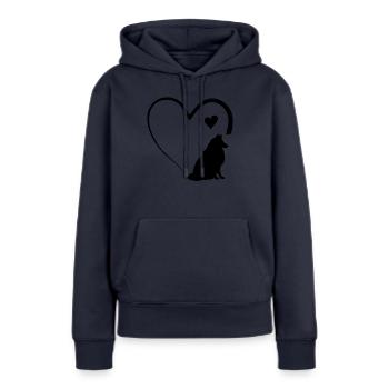 Rough Collie Heart Rough Collie Lover - Women’s Premium Organic Hoodie - navy - Front - Julia (174cm)