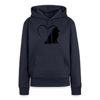 Rough Collie Dog Lover Rough Collie Heart Rough Co - Women’s Premium Organic Hoodie - navy - Front - Julia (174cm)