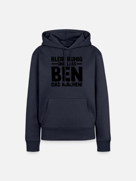 Vorname Ben - Frauen Premium Bio Hoodie - Navy