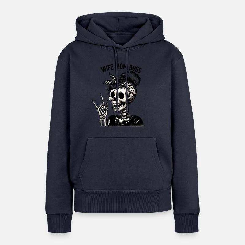 Ehefrau, Mutter, Chef. - Frauen Premium Bio Hoodie - Navy