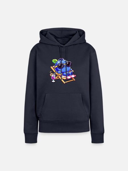 blueberry whisperer, blueberry - Frauen Premium Bio Hoodie - Navy