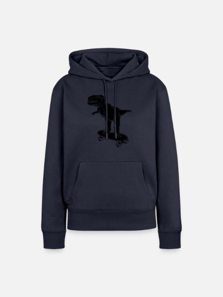 Dinosaur Skateboarding Dinosaur - Frauen Premium Bio Hoodie - Navy
