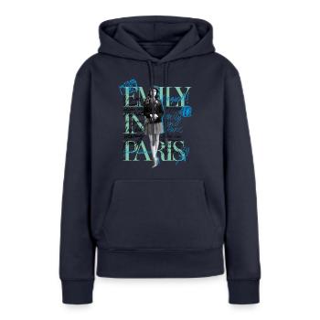 Emily In Paris Emily Mit Zitaten Blau Grün - Frauen Premium Bio Hoodie - Navy - Vorne - Julia (174cm)