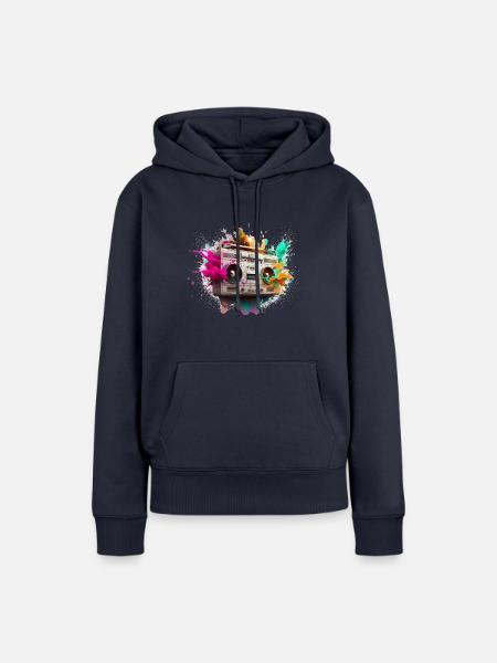 Stereo-Explosion - Frauen Premium Bio Hoodie - Navy