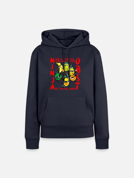 Ninja Obst - Frauen Premium Bio Hoodie - Navy
