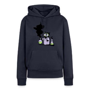 Dr rer nat Owl - Frauen Premium Bio Hoodie - Navy - Vorne - Julia (174cm)