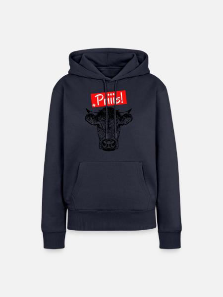 schnupfspruch priis kuhkopf schwinger - Frauen Premium Bio Hoodie - Navy