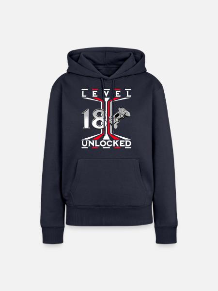 Level 18 Unlocked - Frauen Premium Bio Hoodie - Navy