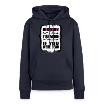 Histoire afro-américaine Fierté afro-américaine - Sweat à capuche Premium bio Femme - bleu marine - Devant - Julia (174cm)
