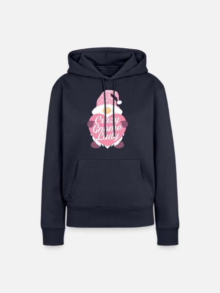 Crazy Gnome lady - Frauen Premium Bio Hoodie - Navy