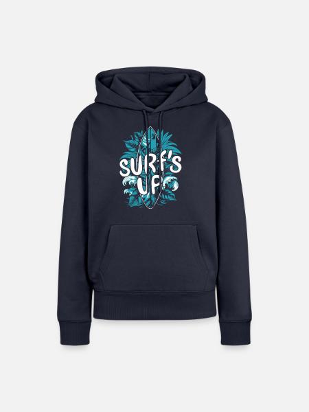 SURF'S UP - Frauen Premium Bio Hoodie - Navy