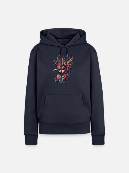Tropical Bird Nerd - Frauen Premium Bio Hoodie - Navy