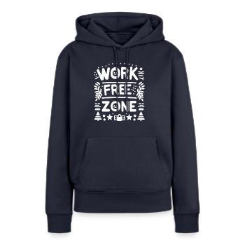 Arbeitsfreie Zone - Frauen Premium Bio Hoodie - Navy - Vorne - Julia (174cm)