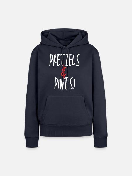 Pretzels & Pints Fun Design - Frauen Premium Bio Hoodie - Navy