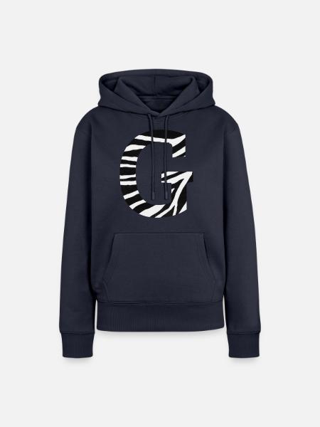 Buchstabe g Zebra - Frauen Premium Bio Hoodie - Navy