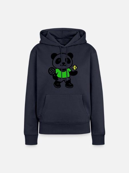 Panda-Tennis - Frauen Premium Bio Hoodie - Navy