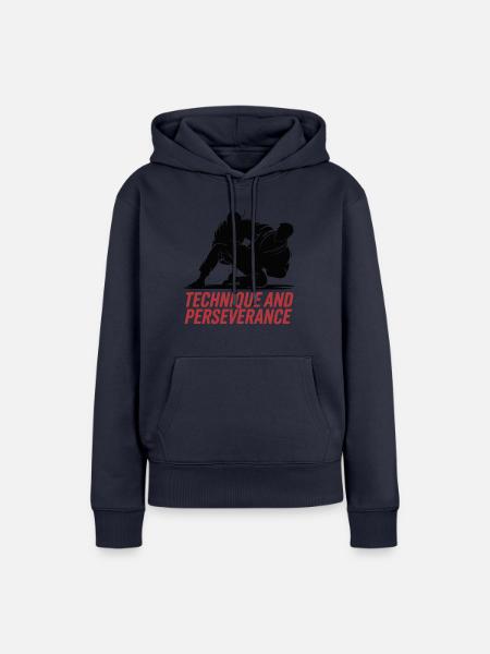 TECHNIK UND AUSDAUER - Frauen Premium Bio Hoodie - Navy