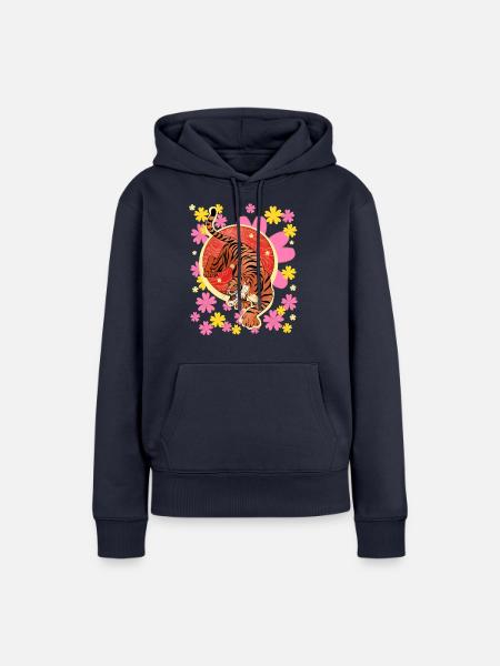 Tiger national day - Frauen Premium Bio Hoodie - Navy