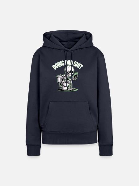 PAPA-SCHEISSE MACHEN - Frauen Premium Bio Hoodie - Navy
