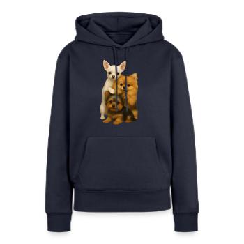 Hund Hunde Süße Hunde - Frauen Premium Bio Hoodie - Navy - Vorne - Julia (174cm)
