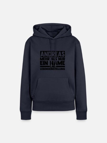 Vorname Andreas - Frauen Premium Bio Hoodie - Navy