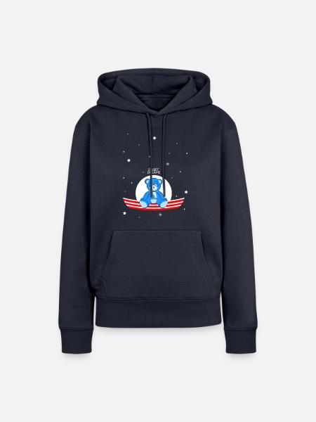 Schläfriger Teddybär - Frauen Premium Bio Hoodie - Navy