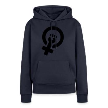 Feminismus - Frauen Premium Bio Hoodie - Navy - Vorne - Julia (174cm)