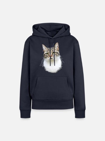 Original - Katzen Portrait - Frauen Premium Bio Hoodie - Navy