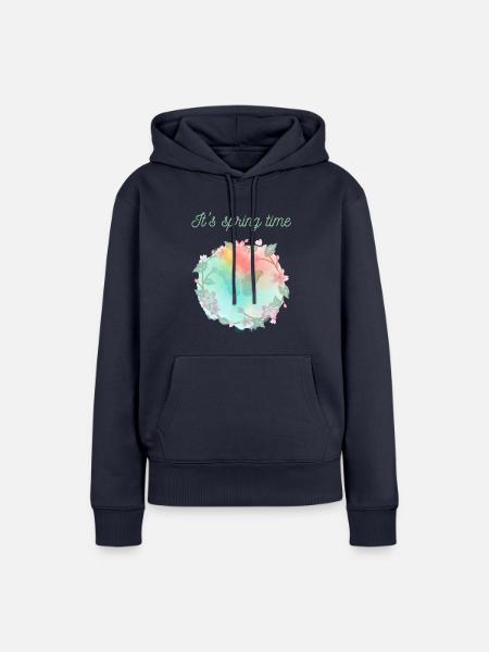 Frühling - Frauen Premium Bio Hoodie - Navy