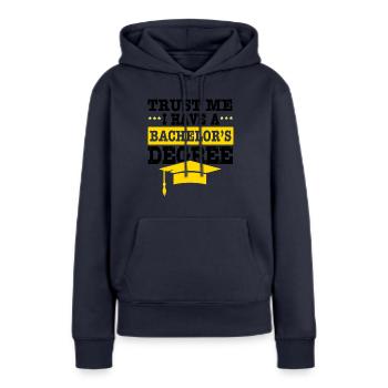 Bachelor Abschluss Uni Feier Absolvent Absolviert - Frauen Premium Bio Hoodie - Navy - Vorne - Julia (174cm)
