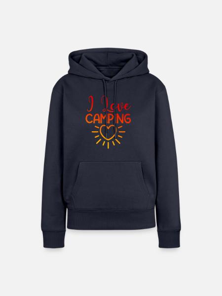 Ich liebe Camping - Frauen Premium Bio Hoodie - Navy