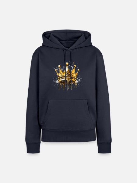 Krone Symbol Gold König - Frauen Premium Bio Hoodie - Navy